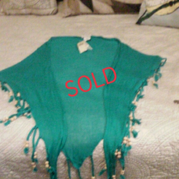Jackets & Blazers - Turquoise boho beaded shall